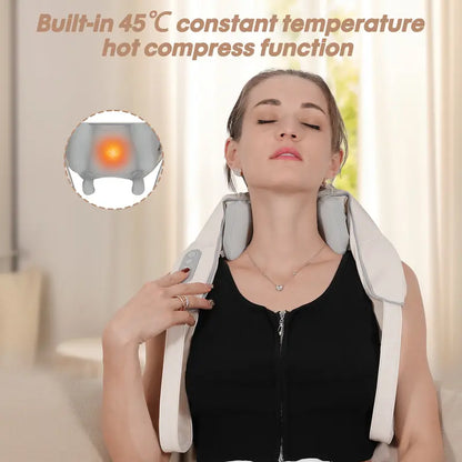 Shiatsu Shoulder and Neck Massager, Electric Neck Massager, Type-C Rechargeable, Back Buckle for Wireless Use, Deep Relief of Shoulder, Neck, Leg and Body Muscle Pain, Is Used for Home, Office, Car, Men'S/Women'S/Thanksgiving/Christmas/New Year'S Gifts